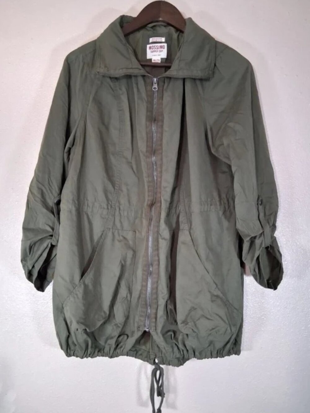 Mossimo Green Army Jacket Womens Size XXL Water Resistant with Hood